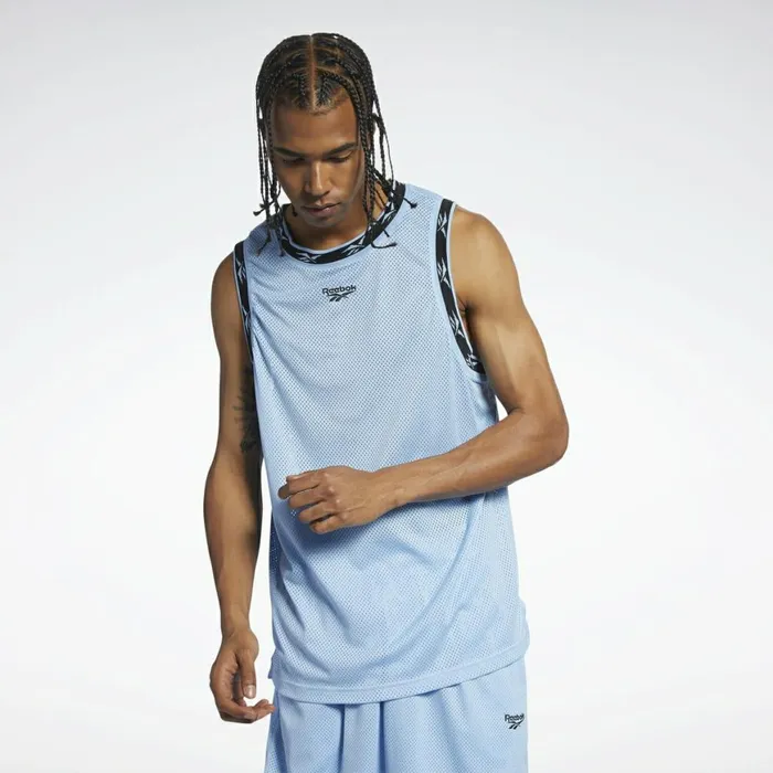 Tank Tops Mens Reebok Classics Mesh Tank Top Fluid Blue