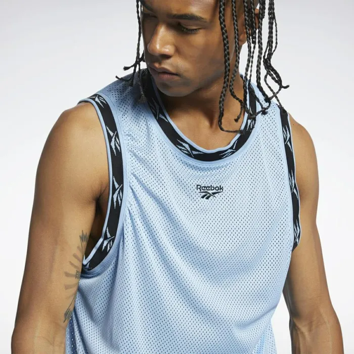 Tank Tops Mens Reebok Classics Mesh Tank Top Fluid Blue