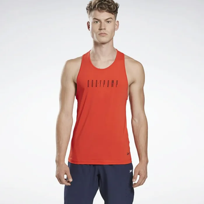 Tank Tops Mens Reebok LES MILLS BODYPUMP ACTIVCHILL Singlet Instinct Red