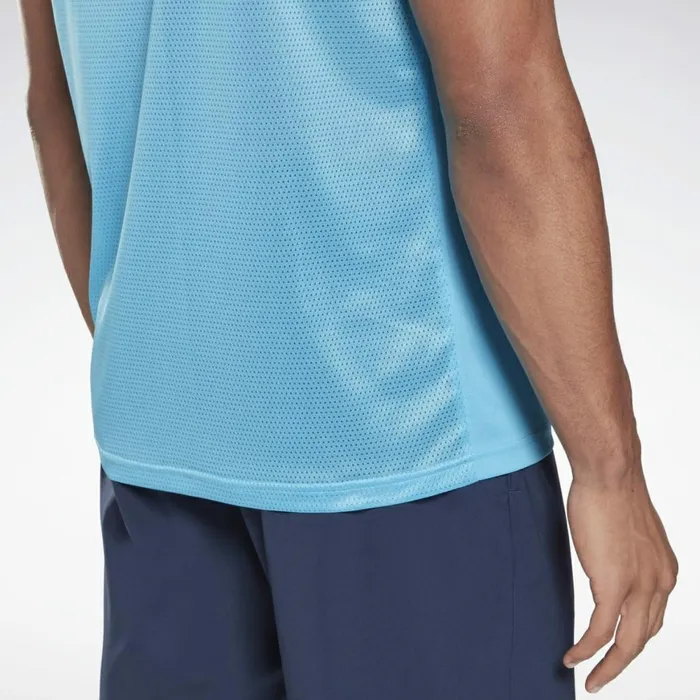 Tank Tops Mens Reebok Workout Ready Sleeveless Tech TShirt Aqua