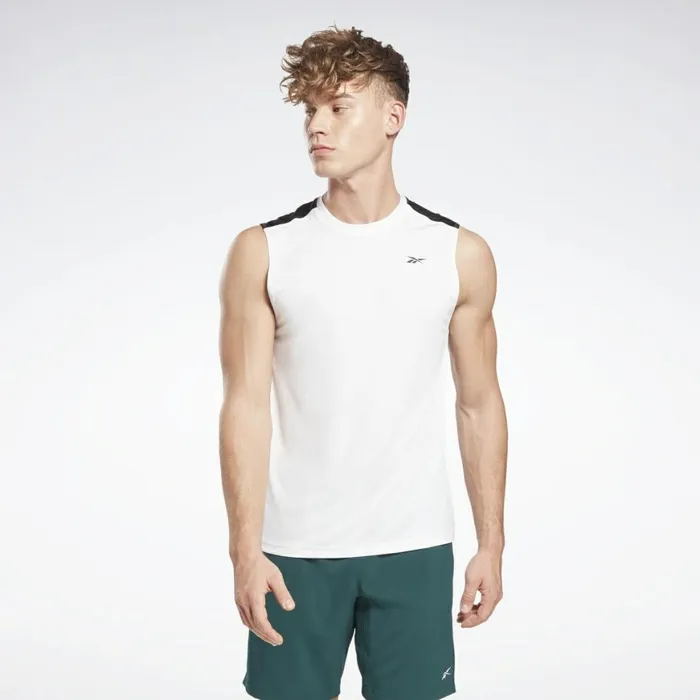Tank Tops Mens Reebok Workout Ready Sleeveless Tech TShirt White