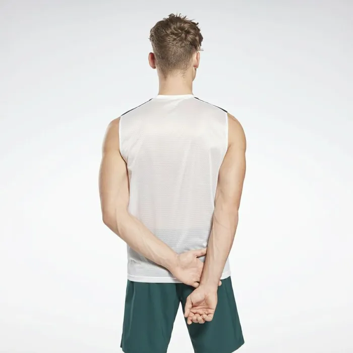 Tank Tops Mens Reebok Workout Ready Sleeveless Tech TShirt White