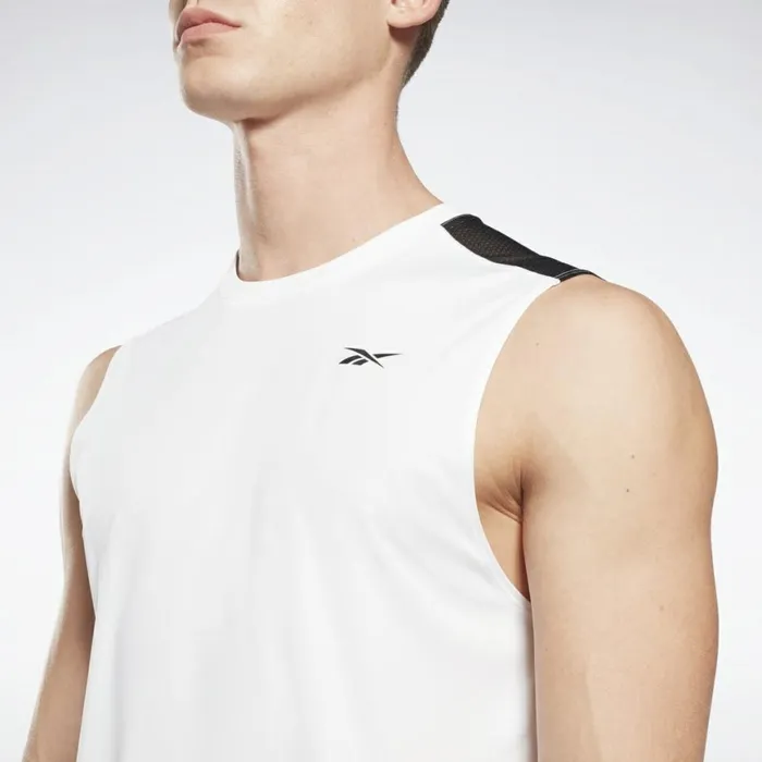 Tank Tops Mens Reebok Workout Ready Sleeveless Tech TShirt White