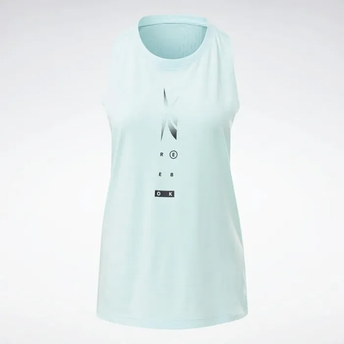 Tank Tops Womens Reebok ActivchillCotton Graphic Tank Top Digital Glow