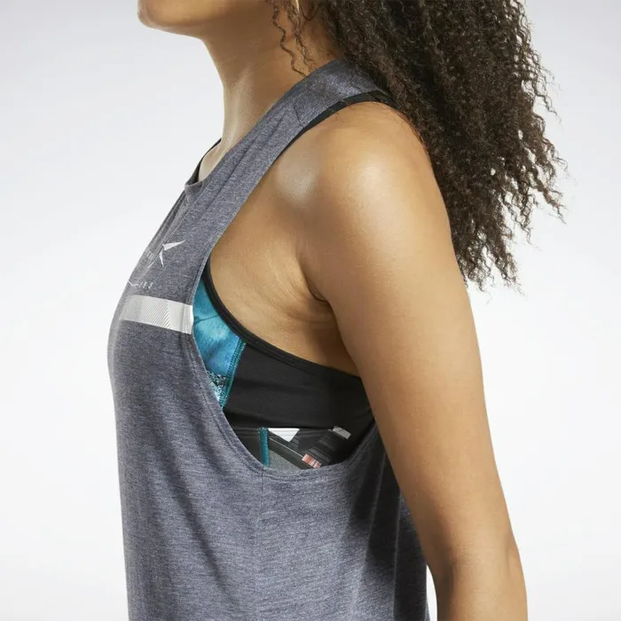 Tank Tops Womens Reebok ACTIVCHILLCOTTON Graphic Tank Top Vector Navy