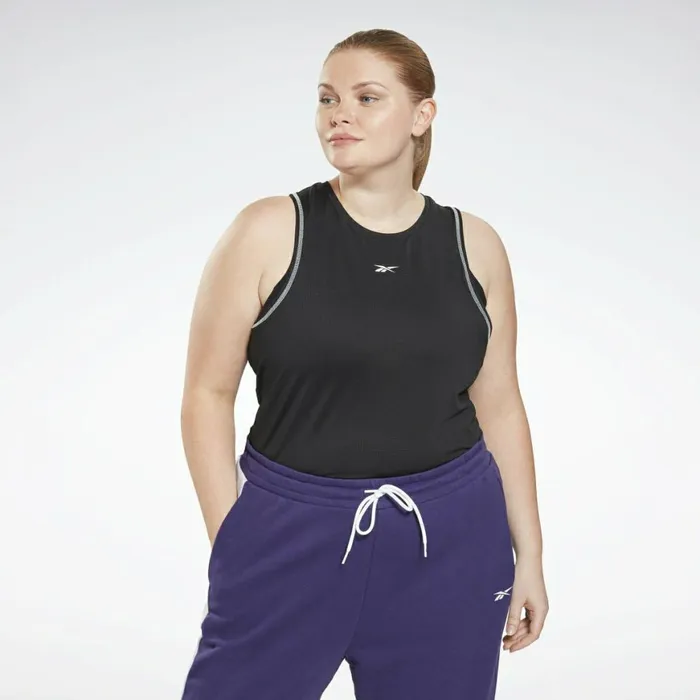 Tank Tops Womens Reebok Workout Ready Mesh Tank Top Plus Size Black