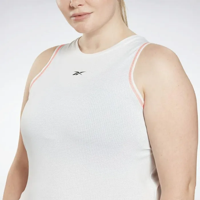 Tank Tops Womens Reebok Workout Ready Mesh Tank Top Plus Size White