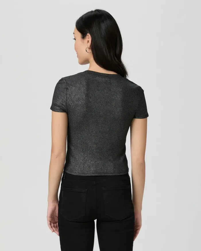 Tees and Tanks Women PAIGE Arren Tee 8211 BlackSilver Tees and Tanks Women PAIGE Arren Tee 8211 BlackSilver