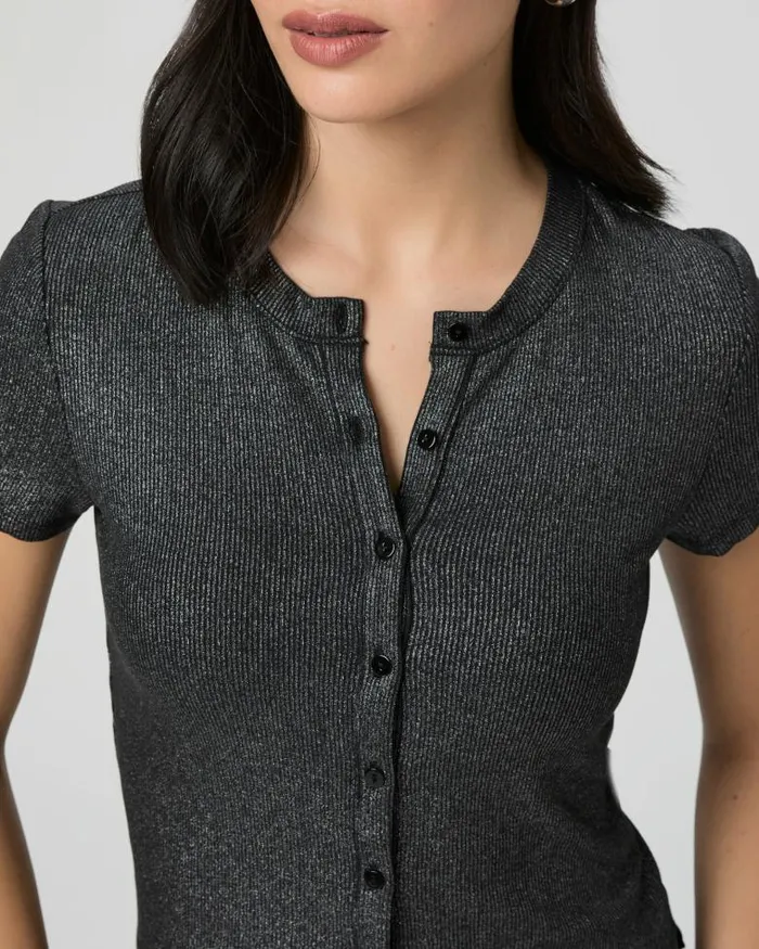 Tees and Tanks Women PAIGE Arren Tee 8211 BlackSilver Tees and Tanks Women PAIGE Arren Tee 8211 BlackSilver