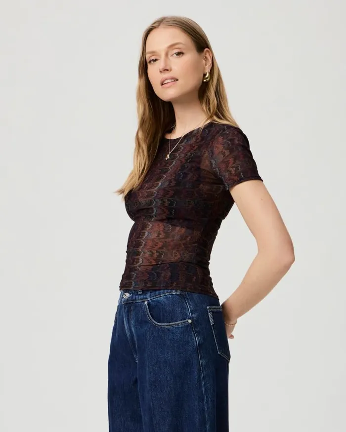 Tees and Tanks Women PAIGE Exclusive Fiora Tee 8211 Navy Multi Tees and Tanks Women PAIGE Exclusive Fiora Tee 8211 Navy Multi