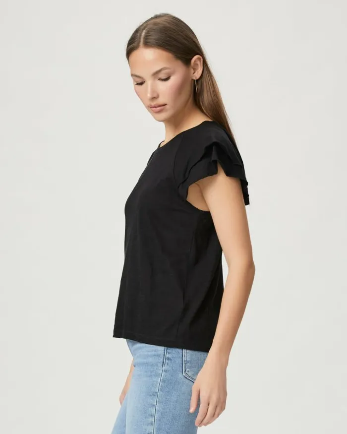 Tees and Tanks Women PAIGE Linnea Top 8211 Faded Black Tees and Tanks Women PAIGE Linnea Top 8211 Faded Black