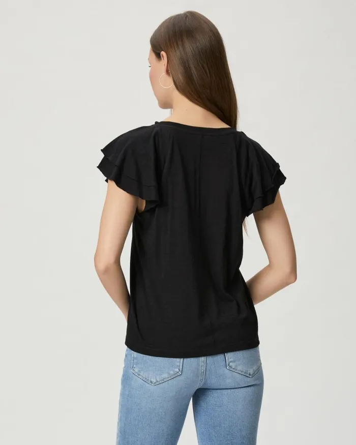 Tees and Tanks Women PAIGE Linnea Top 8211 Faded Black Tees and Tanks Women PAIGE Linnea Top 8211 Faded Black