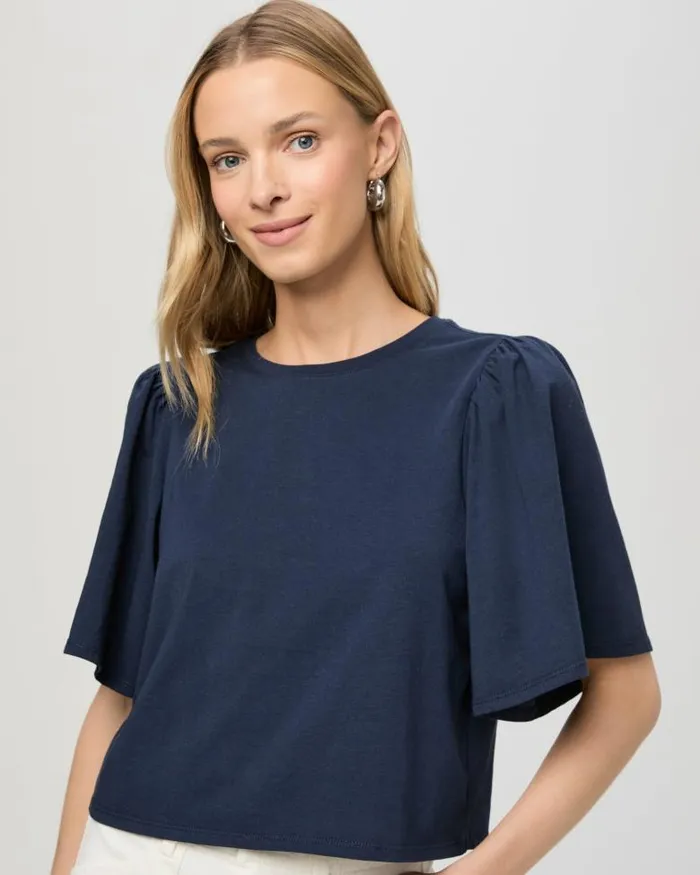 Tees and Tanks Women PAIGE Sigrid Tee 8211 Dark Ink Blue Tees and Tanks Women PAIGE Sigrid Tee 8211 Dark Ink Blue