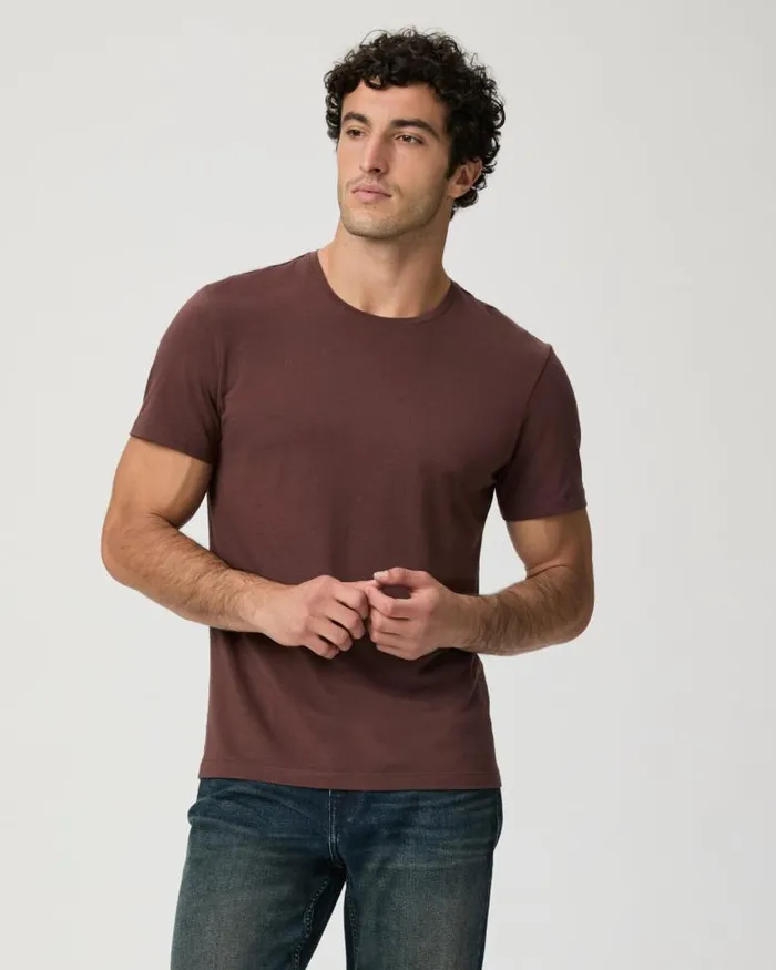Tees Men PAIGE Cash Crew Tee 8211 Midnight Bordeaux