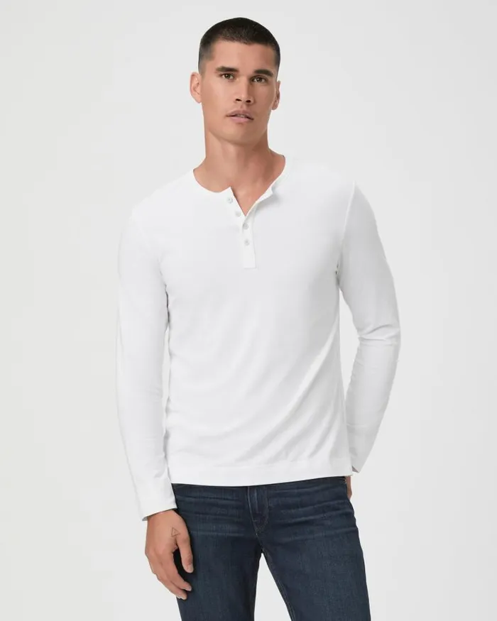 Tees Men PAIGE Garrett Henley Tee 8211 Fresh White