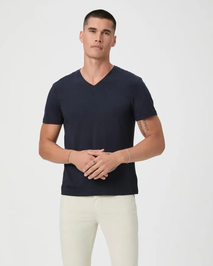 Tees Men PAIGE Grayson V Neck Tee 8211 Deep Anchor