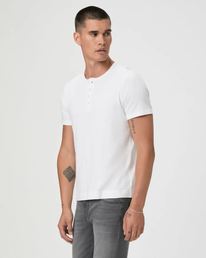 Tees Men PAIGE Harwood Short Sleeve Henley 8211 Fresh White Tees Men PAIGE Harwood Short Sleeve Henley 8211 Fresh White