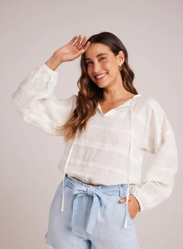 Tie Up Pullover Top 8211 White Women Bella Dahl Long Sleeve