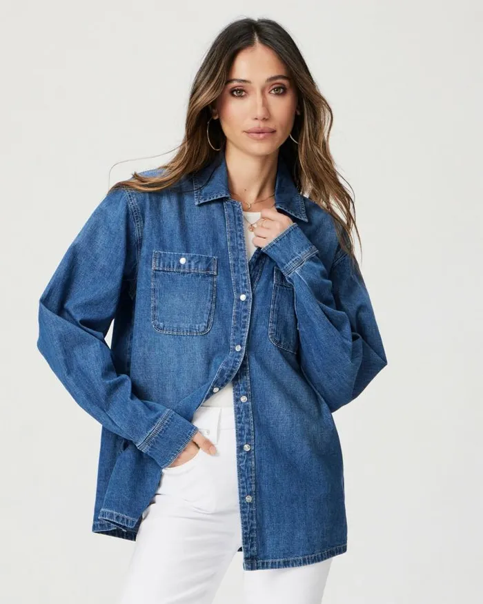 Tops and Blouses Women PAIGE Georgie Denim Shirt 8211 Heston Tops and Blouses Women PAIGE Georgie Denim Shirt 8211 Heston