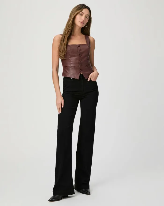Tops and Blouses Women PAIGE Irene Top 8211 Rum Raisin Faux Leather Tops and Blouses Women PAIGE Irene Top 8211 Rum Raisin Faux Leather