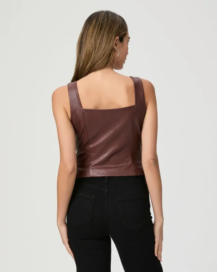 Tops and Blouses Women PAIGE Irene Top 8211 Rum Raisin Faux Leather Tops and Blouses Women PAIGE Irene Top 8211 Rum Raisin Faux Leather