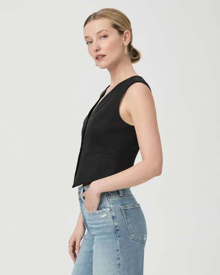 Tops and Blouses Women PAIGE Iris Vest 8211 Black Tops and Blouses Women PAIGE Iris Vest 8211 Black
