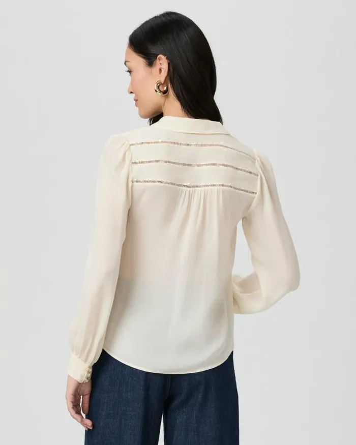 Tops and Blouses Women PAIGE Marabella Blouse 8211 Buttercream Silk Tops and Blouses Women PAIGE Marabella Blouse 8211 Buttercream Silk