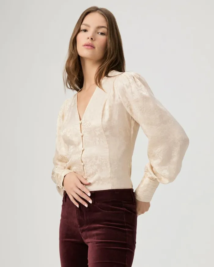 Tops and Blouses Women PAIGE Marielle Top 8211 Travertine Silk