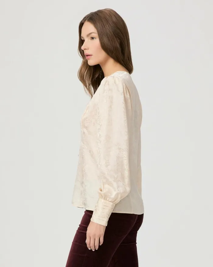 Tops and Blouses Women PAIGE Marielle Top 8211 Travertine Silk Tops and Blouses Women PAIGE Marielle Top 8211 Travertine Silk