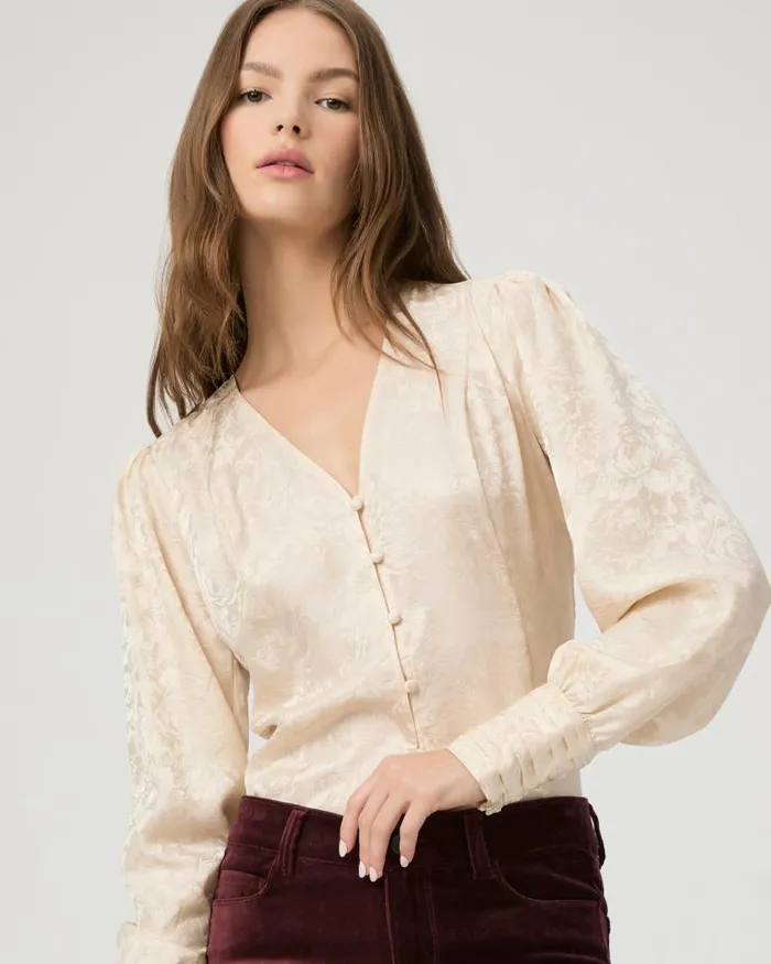 Tops and Blouses Women PAIGE Marielle Top 8211 Travertine Silk Tops and Blouses Women PAIGE Marielle Top 8211 Travertine Silk