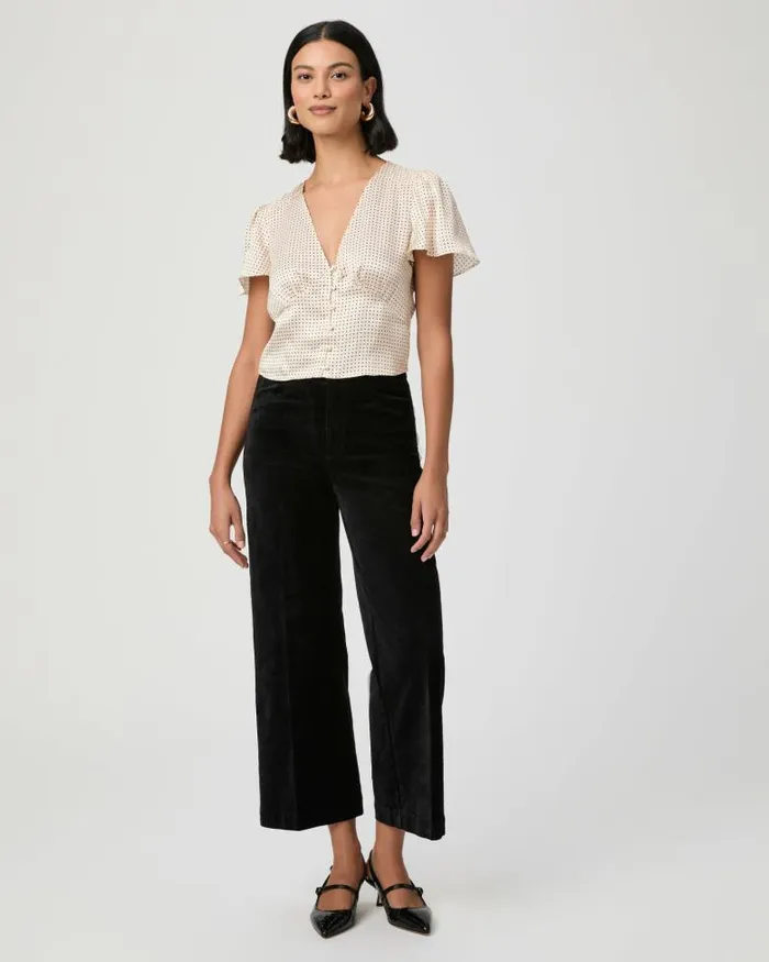 Tops and Blouses Women PAIGE Miso Top 8211 TravertineBlack Silk Tops and Blouses Women PAIGE Miso Top 8211 TravertineBlack Silk
