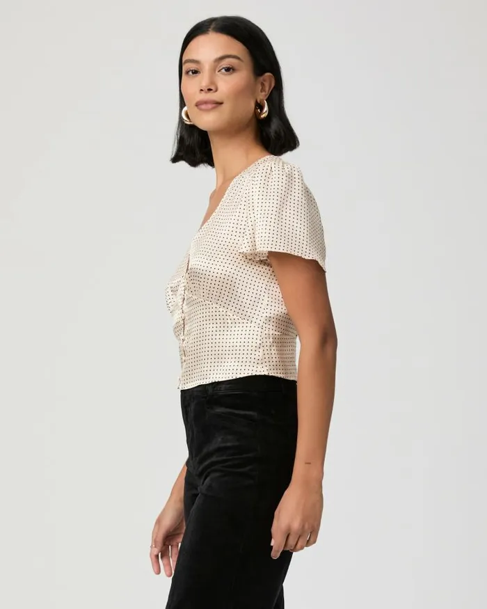 Tops and Blouses Women PAIGE Miso Top 8211 TravertineBlack Silk Tops and Blouses Women PAIGE Miso Top 8211 TravertineBlack Silk