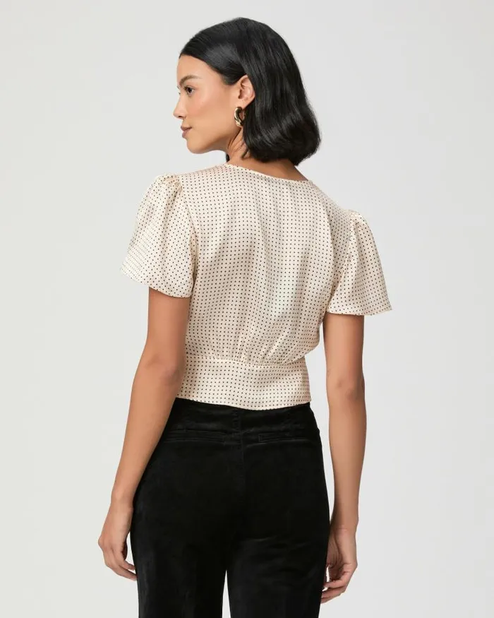 Tops and Blouses Women PAIGE Miso Top 8211 TravertineBlack Silk Tops and Blouses Women PAIGE Miso Top 8211 TravertineBlack Silk