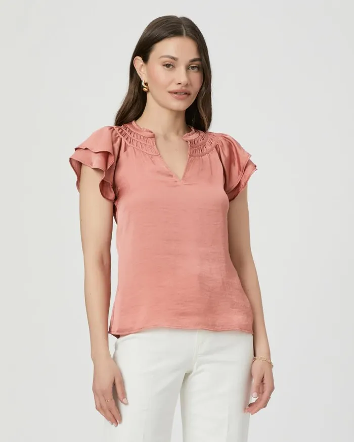 Tops and Blouses Women PAIGE Moriah Top 8211 Pink Terracotta Tops and Blouses Women PAIGE Moriah Top 8211 Pink Terracotta