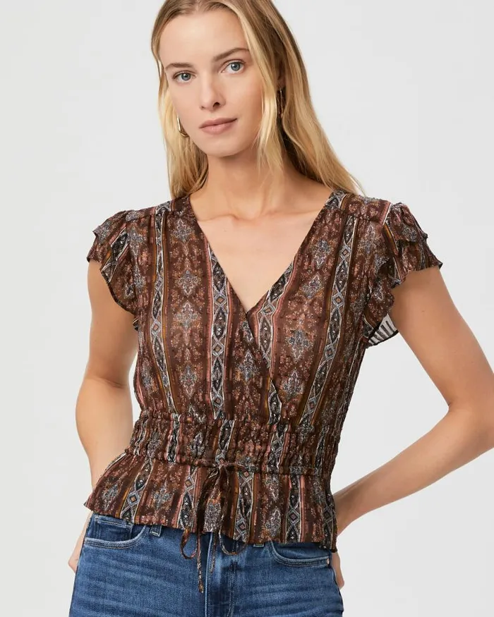 Tops and Blouses Women PAIGE Pancetta Top 8211 Landslide Multi Silk