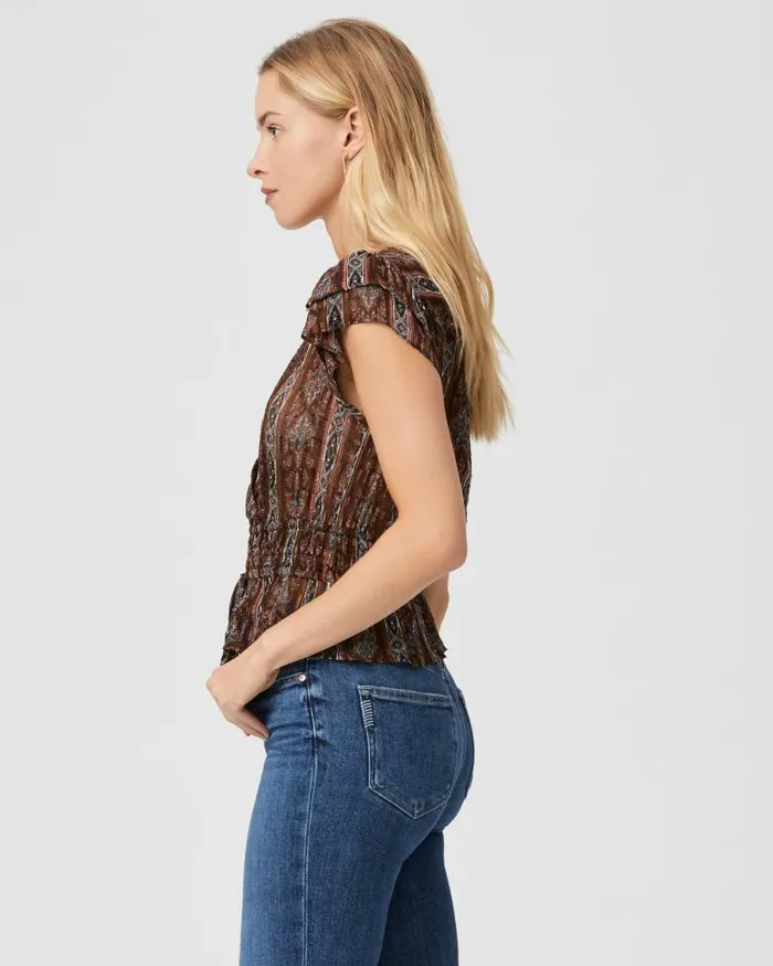 Tops and Blouses Women PAIGE Pancetta Top 8211 Landslide Multi Silk Tops and Blouses Women PAIGE Pancetta Top 8211 Landslide Multi Silk