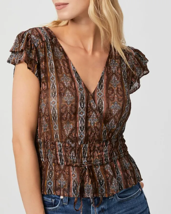 Tops and Blouses Women PAIGE Pancetta Top 8211 Landslide Multi Silk Tops and Blouses Women PAIGE Pancetta Top 8211 Landslide Multi Silk