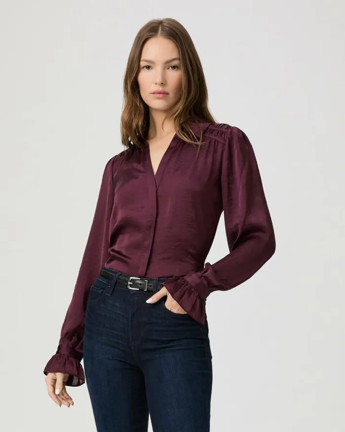 Tops and Blouses Women PAIGE Yessica Blouse 8211 Black Cherry