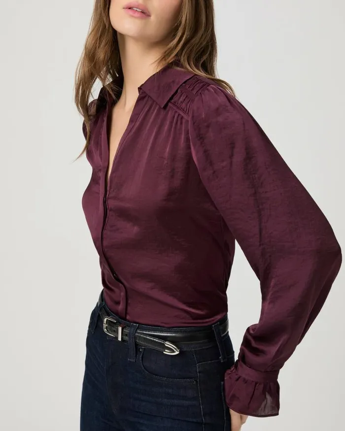 Tops and Blouses Women PAIGE Yessica Blouse 8211 Black Cherry Tops and Blouses Women PAIGE Yessica Blouse 8211 Black Cherry