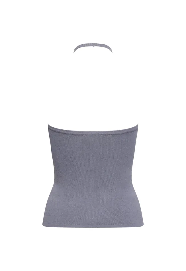 Tops Women Lioness Fashion BRAT HALTER TOP Slate Tops Women Lioness Fashion BRAT HALTER TOP Slate