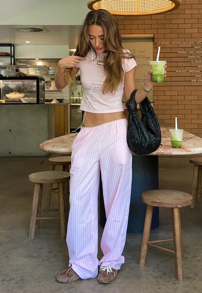Tops Women Lioness Fashion IN BLOOM TEE Pink Stripe Tops Women Lioness Fashion IN BLOOM TEE Pink Stripe