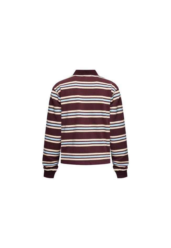 Tops Women Lioness Fashion LEISURE LONG SLEEVE POLO Chocolate Multi Tops Women Lioness Fashion LEISURE LONG SLEEVE POLO Chocolate Multi