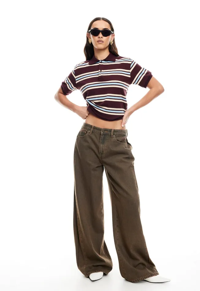 Tops Women Lioness Fashion LEISURE POLO Chocolate Multi