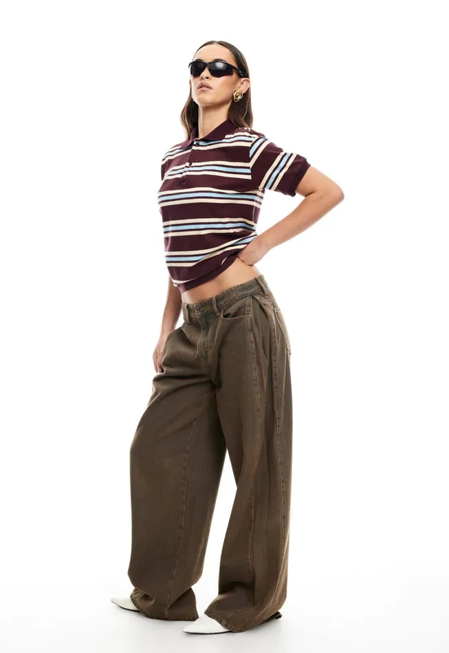 Tops Women Lioness Fashion LEISURE POLO Chocolate Multi Tops Women Lioness Fashion LEISURE POLO Chocolate Multi
