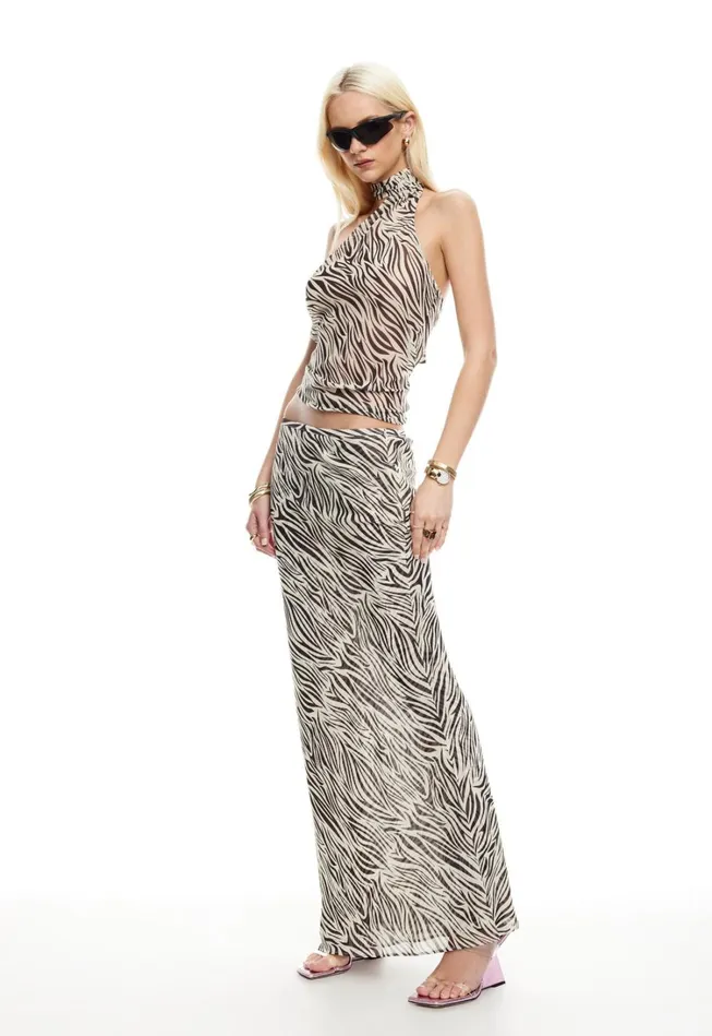 Tops Women Lioness Fashion LUX TIE TOP Zebra Tops Women Lioness Fashion LUX TIE TOP Zebra