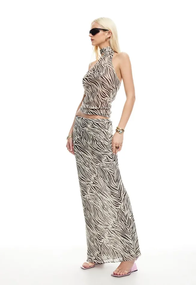 Tops Women Lioness Fashion LUX TIE TOP Zebra Tops Women Lioness Fashion LUX TIE TOP Zebra