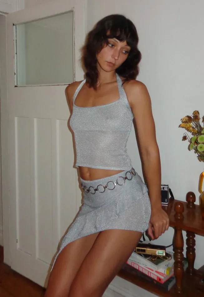 Tops Women Lioness Fashion PALISADES HALTER TOP Silver