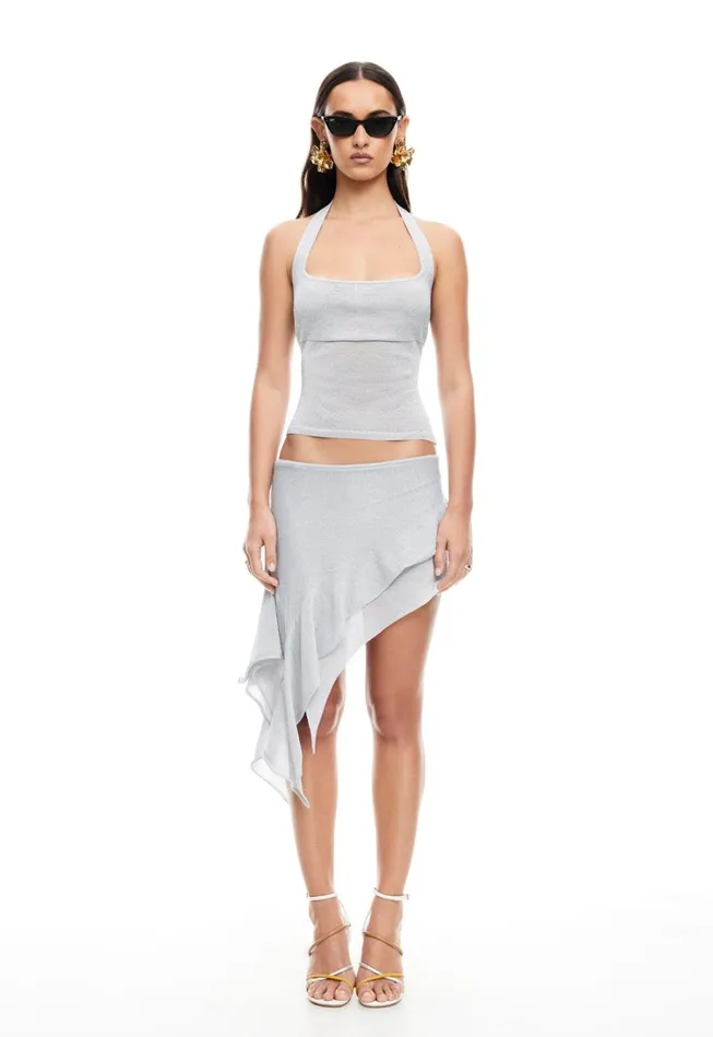 Tops Women Lioness Fashion PALISADES HALTER TOP Silver Tops Women Lioness Fashion PALISADES HALTER TOP Silver