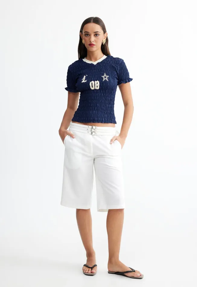 Tops Women Lioness Fashion SCRUNCHED SPECTATE TOP Indigo Tops Women Lioness Fashion SCRUNCHED SPECTATE TOP Indigo