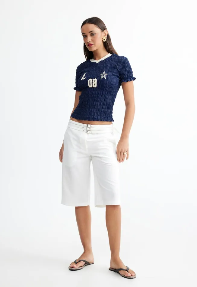 Tops Women Lioness Fashion SCRUNCHED SPECTATE TOP Indigo Tops Women Lioness Fashion SCRUNCHED SPECTATE TOP Indigo